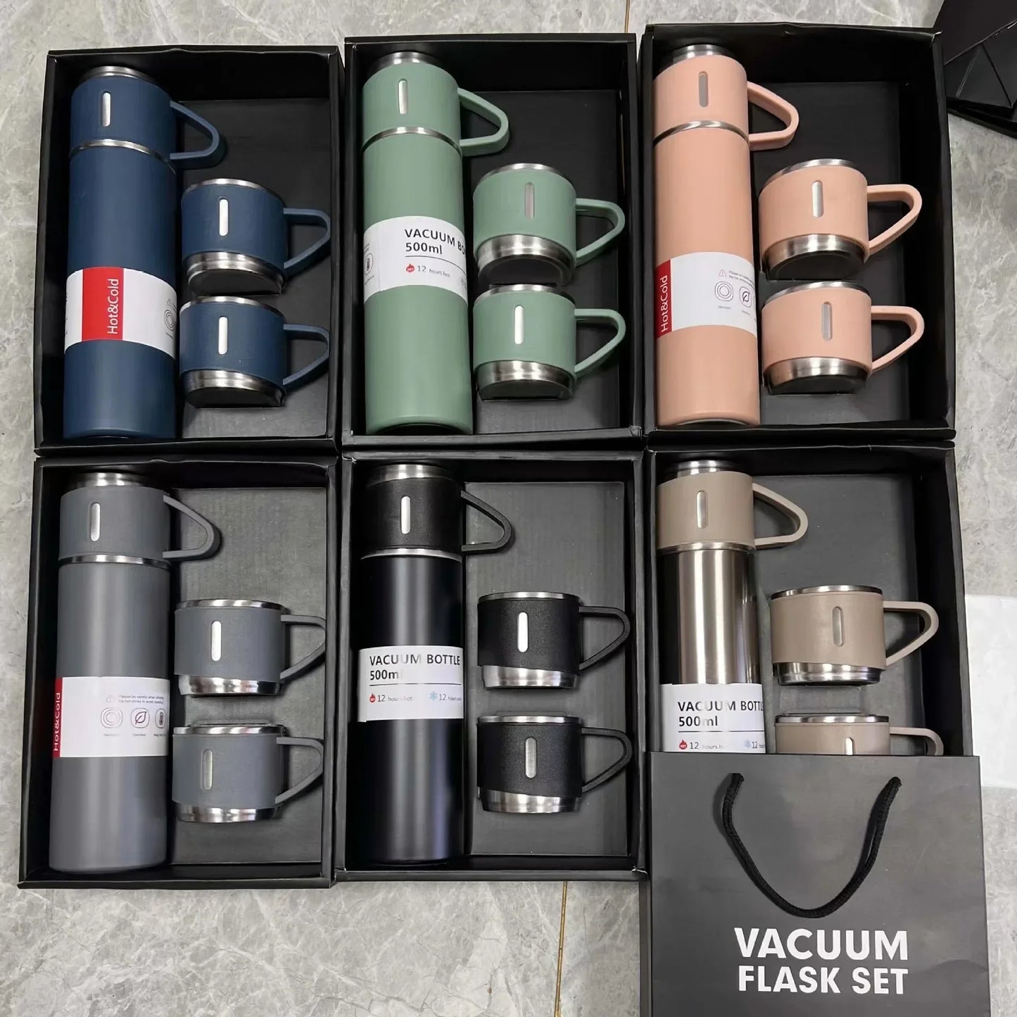 Stainless Steel 304 Vacuum Thermos Cup Set