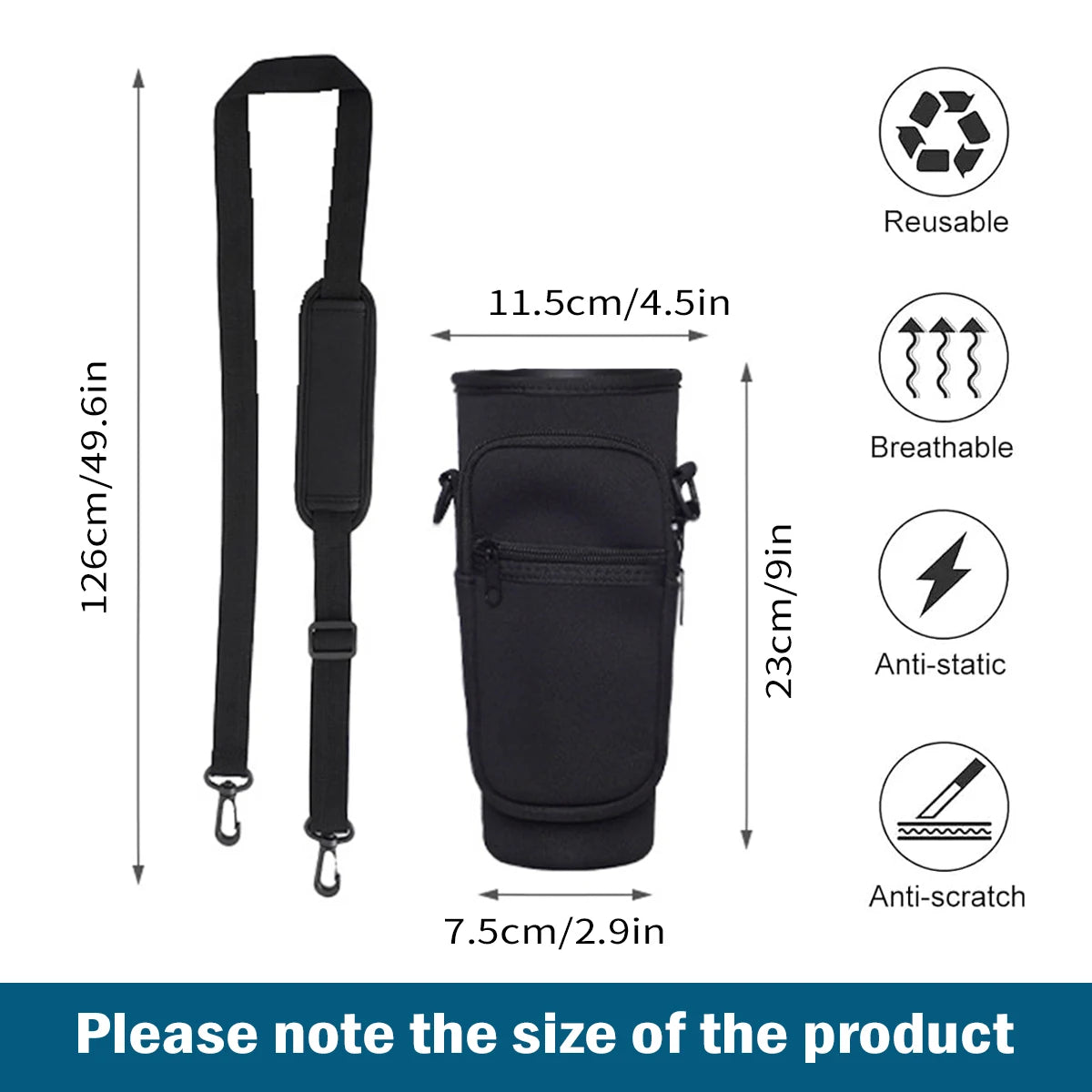 Shoulder Strap Water Bottle for Tumbler