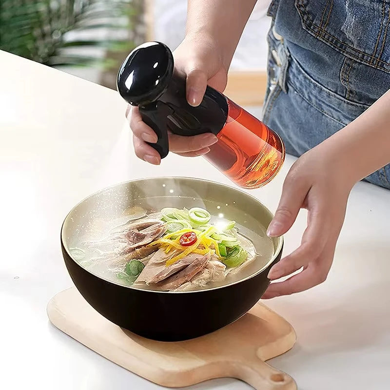 200ml Black Cooking Oil Spray Bottle for Kitchen Use