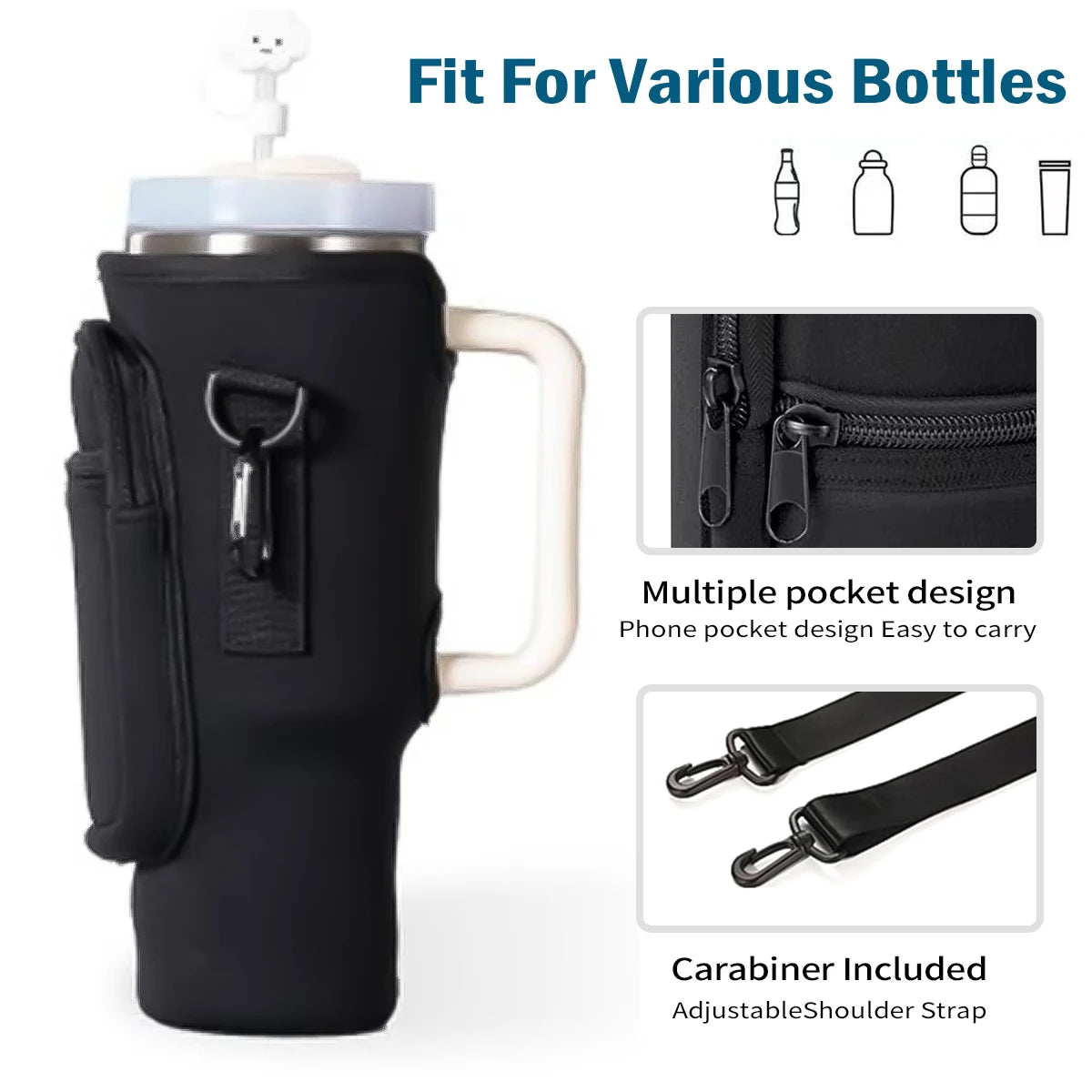 Shoulder Strap Water Bottle for Tumbler