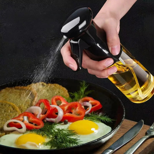 200ml Black Cooking Oil Spray Bottle for Kitchen Use